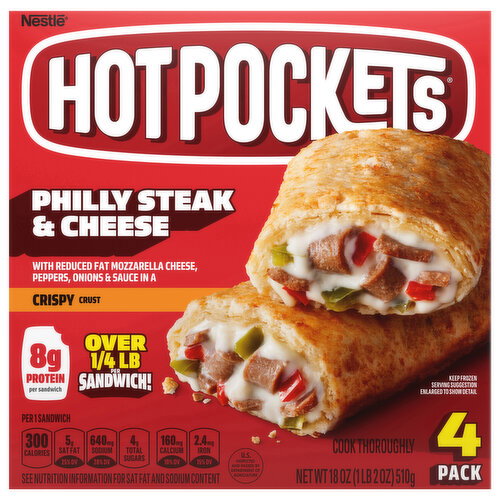 Hot Pockets Crispy Crust Philly Steak & Cheese Sandwiches Image 1 of 6
