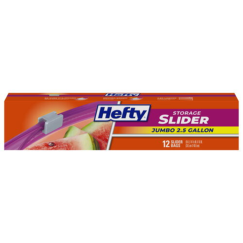 Hefty Storage 2.5 Gallon Jumbo Slider Bags