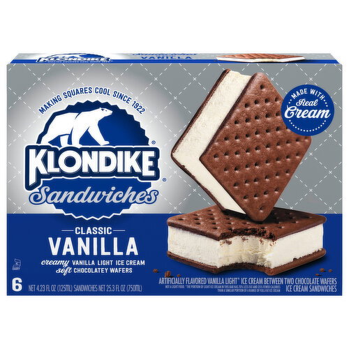 Klondike Classic Vanilla Ice Cream Sandwiches Image 1 of 6