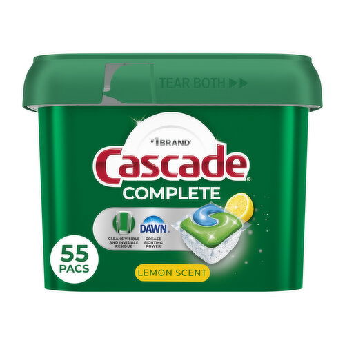 Cascade Complete Dishwasher Pods, Lemon