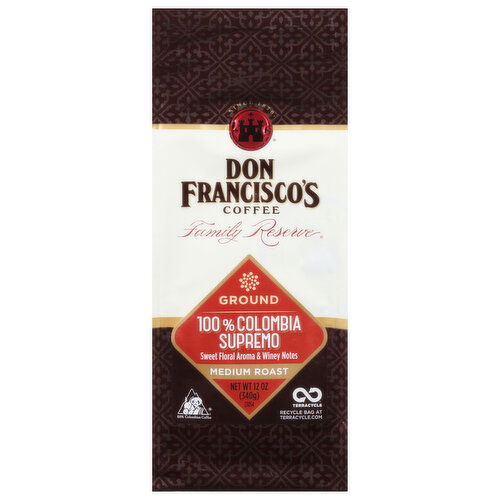 Don Francisco's Coffee, Ground, Medium Roast, 100% Colombia Supremo