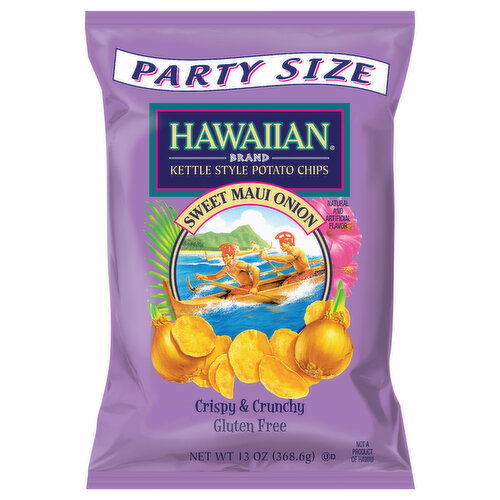 Hawaiian Potato Chips, Sweet Maui Onion, Kettle Style, Party Size