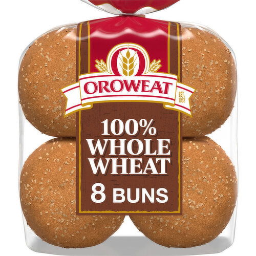 Oroweat Whole Wheat Buns, 8 count, 21 oz