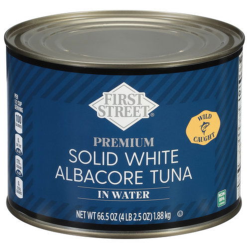 First Street Tuna, in Water, Albacore, Solid White, Premium