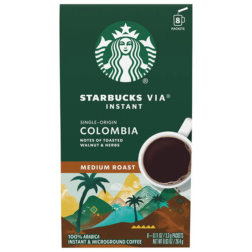 Starbucks Coffee, Instant and Microground, Medium Roast, Colombia