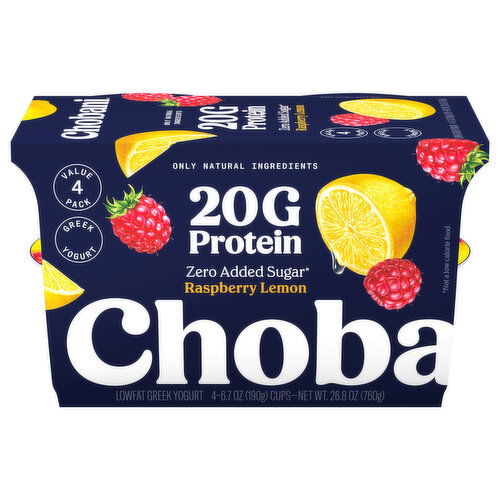 Chobani Lowfat Greek Raspberry Lemon Yogurt Value Pack