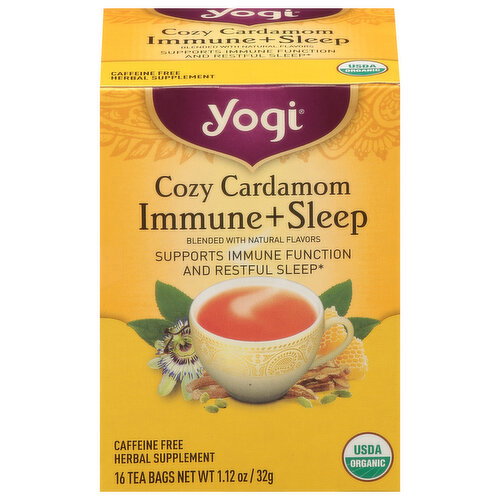 Yogi Tea Bags Caffeine Free Cozy Cardamom Immune + Sleep Image 1 of 5