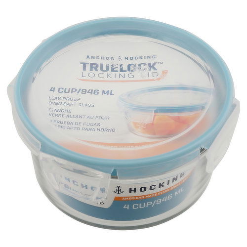 Anchor hocking glass storage, Locking Lid,4 Cup