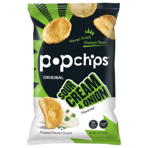 Popchips Popped Potato Snack, Original, Sour Cream & Onion Flavored