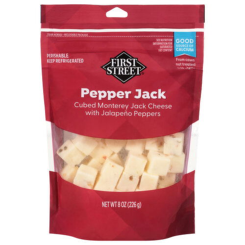 First Street Pepper Jack Cubed Cheese
