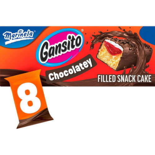 Marinela Chocolatey Strawberry, Chocolate and Crème Filled Snack Cake, 8 packs, 14.08 oz