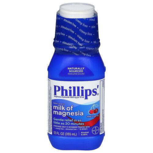 Phillips' Saline Laxative, Milk of Magnesia, Wild Cherry