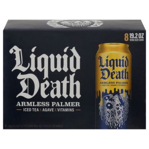 Liquid Death Iced Tea, Armless Palmer, King Size Cans