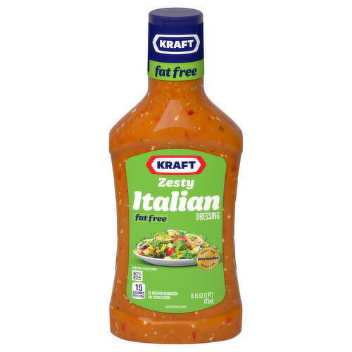 Kraft Dressing, Fat Free, Zesty Italian