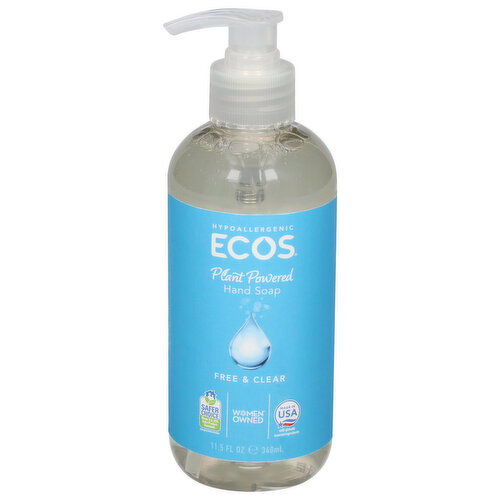 Ecos Hand Soap, Plant Powered, Free & Clear