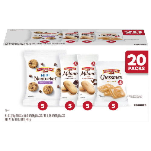 Pepperidge Farm Cookies, Assorted, 20 Packs