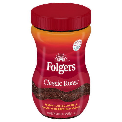 Folgers Instant Coffee Crystals, Classic Roast