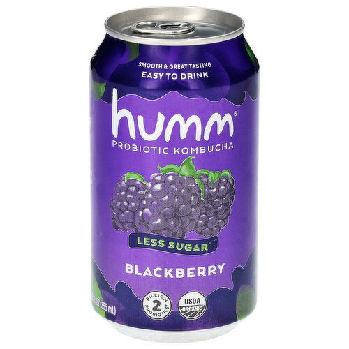 Humm Probiotic Less Sugar Blackberry Kombucha