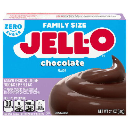 Jell-O Family Size Chocolate Flavor Instant Zero Sugar Reduced Calorie Pudding & Pie Filling