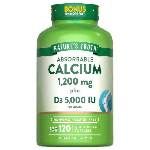 Nature's Truth Quick Release Softgels Absorbable 1200 mg Calcium