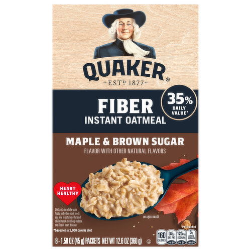 Quaker Fiber Maple & Brown Sugar Instant Oatmeal