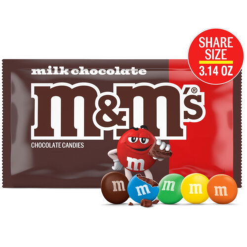 M&M'S M&M'S Milk Chocolate Candy, Share Size, 3.14oz Bag