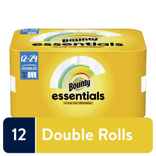 Bounty Select-A-Size Paper Towels, White, 12 Double Rolls = 24 Regular Rolls