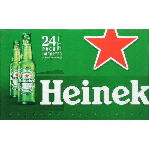 Heineken Beer, Premium, Malt Lager, Original, 24 Pack