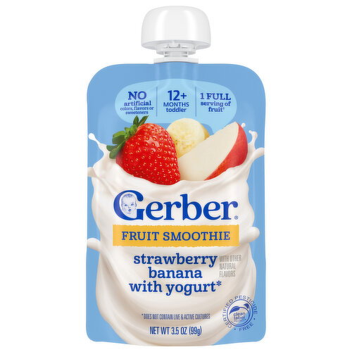 Gerber Toddler (12+ Months) Strawberry Banana With Yogurt Fruit Smoothie Image 1 of 6
