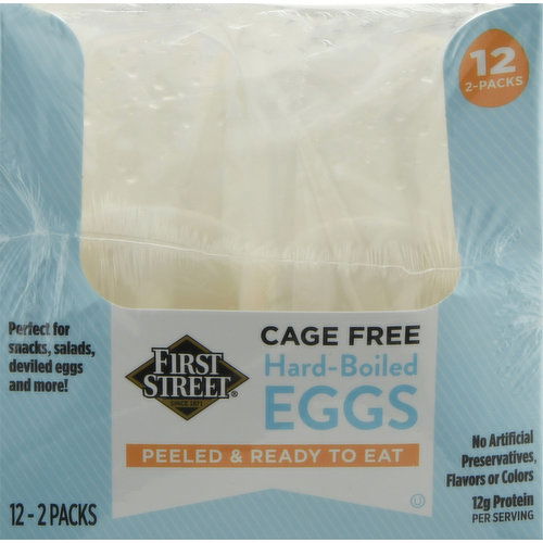 First Street Eggs, Hard-Boiled, Cage Free