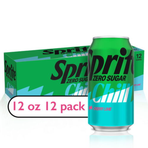 Sprite ® Chill Zero Sugar Cherry Lime Natural Flavor Soda Soft Drink Cans