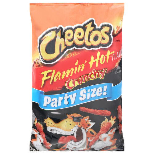 Cheetos Cheese Flavored Snacks, Flamin' Hot, Crunchy, Party Size