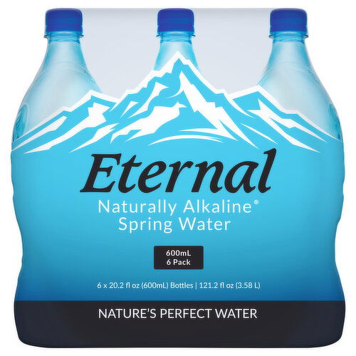 Eternal Spring Water, Naturally Alkaline, 6 Pack