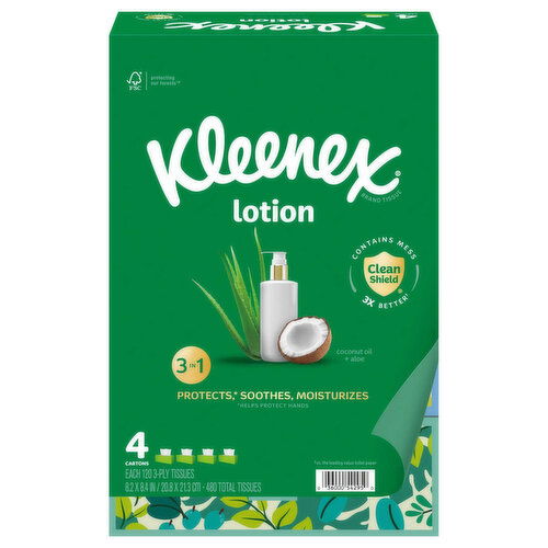 Kleenex 3-Ply 3 in 1 Coconut Oil + Aloe Tissues