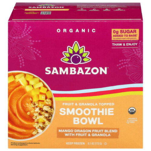 Sambazon Organic Fruit & Granola Topped Smoothie Bowl