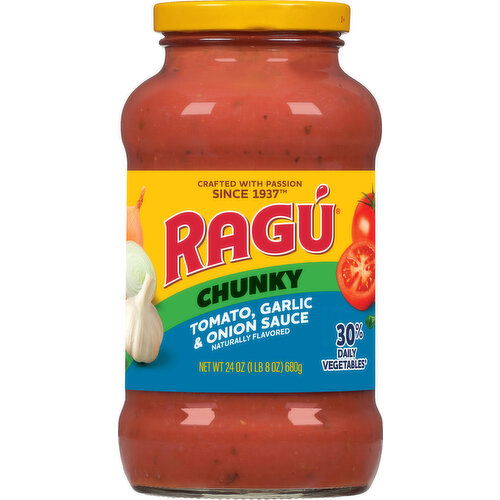 Ragu Sauce, Tomato, Garlic & Onion, Chunky