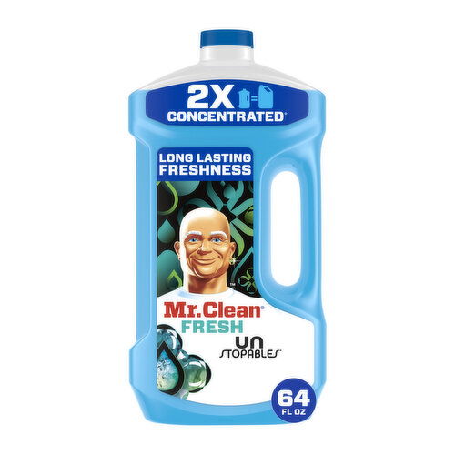 Mr. Clean 2X Concentrated Multi Surface Cleaner with Unstopables Fresh Scent, All Purpose Cleaner