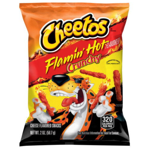 Cheetos Cheese Flavored Snacks, Flamin' Hot Flavored, Crunchy