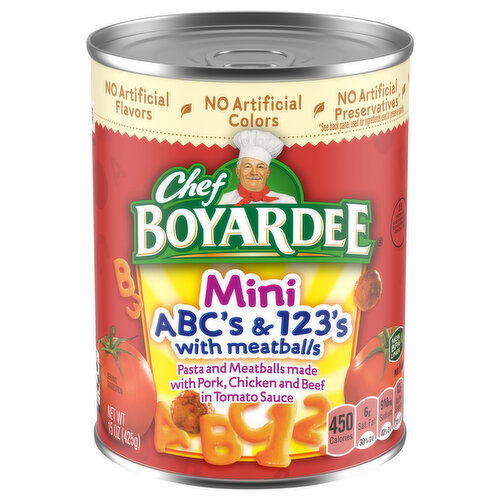 Chef Boyardee ABC's & 123's Mini Pasta and Meatballs