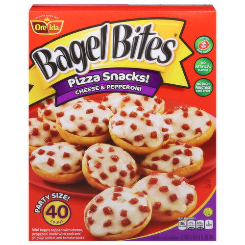 Bagel Bites Pizza Snacks, Cheese and Pepperoni, Party Size