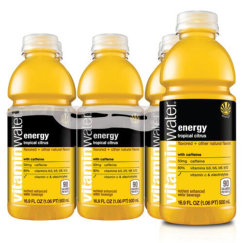 Vitaminwater Nutrient Enhanced Water Beverage, Tropical Citrus, Energy