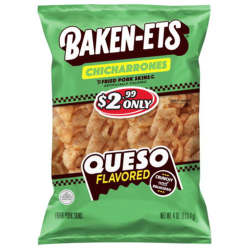 Baken-Ets Chicharrones Queso Flavored Pork Skins