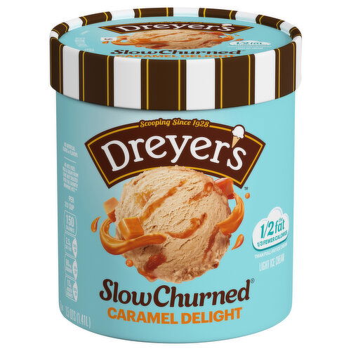Dreyer's Ice Cream, Caramel Delight, Slow Churned, Light