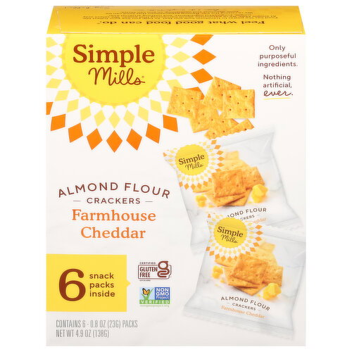 Simple Mills Crackers, Almond Flour, Farmhouse Cheddar Image 1 of 6