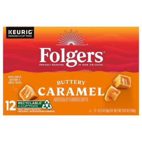 Folgers Coffee, Buttery Caramel, K-Cup Pods