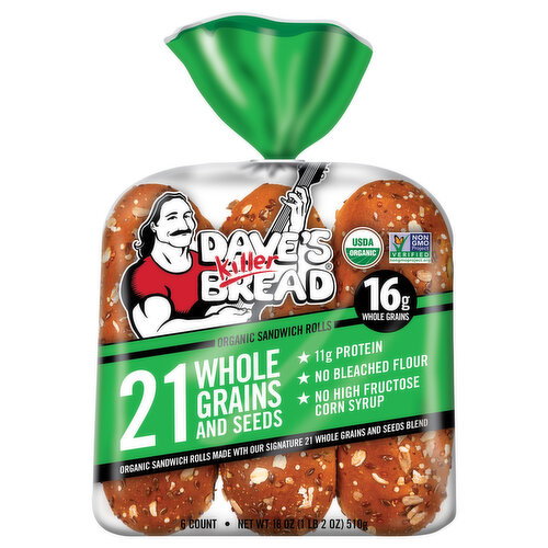 Dave's Killer Bread Organic Whole Grains and Seeds Sandwich Rolls