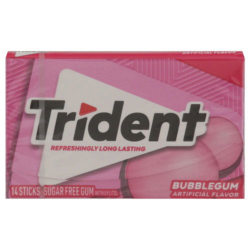 Trident Gum, Sugar Free, Bubblegum