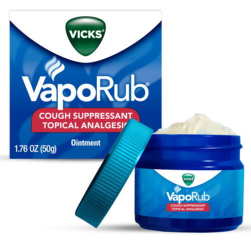 Vicks VapoRub, Topical Chest Rub & Analgesic Ointment, Over-the-Counter Medicine
