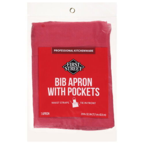 First Street Bib Apron, Red