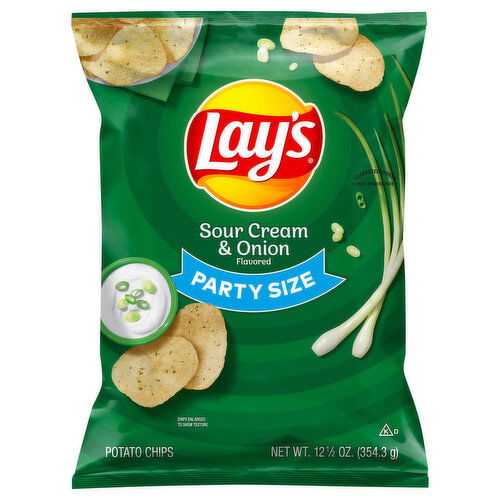 Lay's Sour Cream & Onion Flavored Potato Chips Party Size